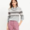 Clothing Loft | Fair Isle Turtleneck Sweater Pebble Grey Heather