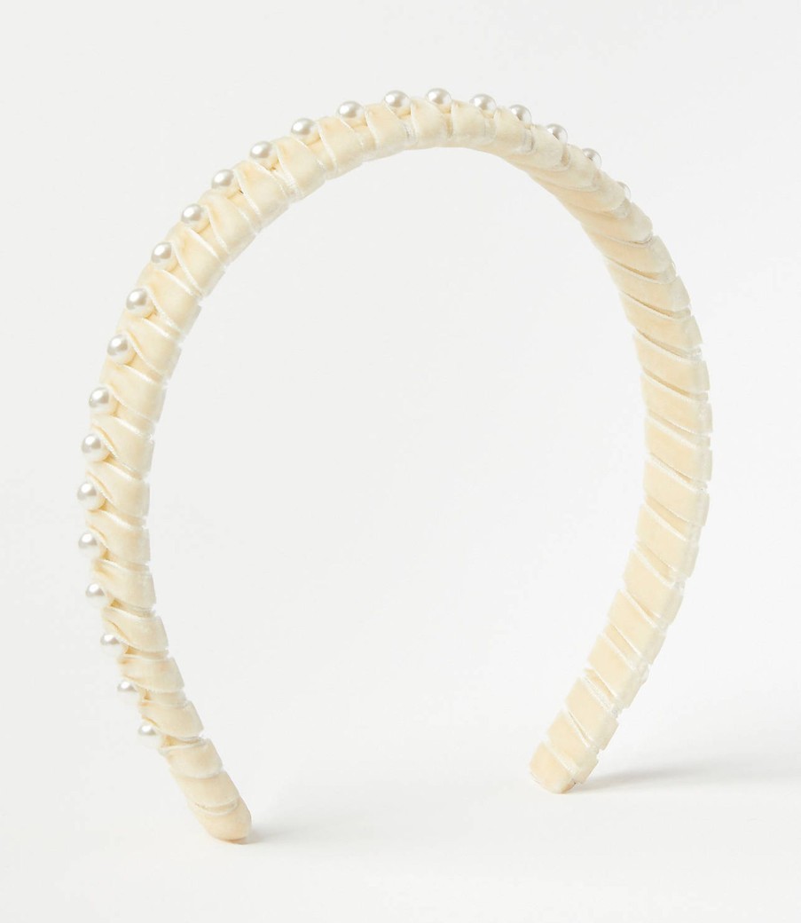 Accessories & Shoes Loft | Pearlized Headband Ivory Cream