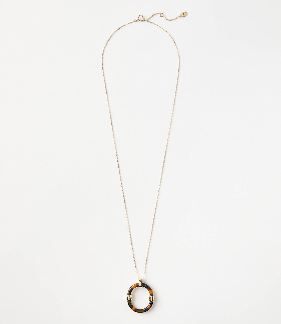 Accessories & Shoes Loft | Tortoiseshell Print Pendant Necklace Tortoise Brown