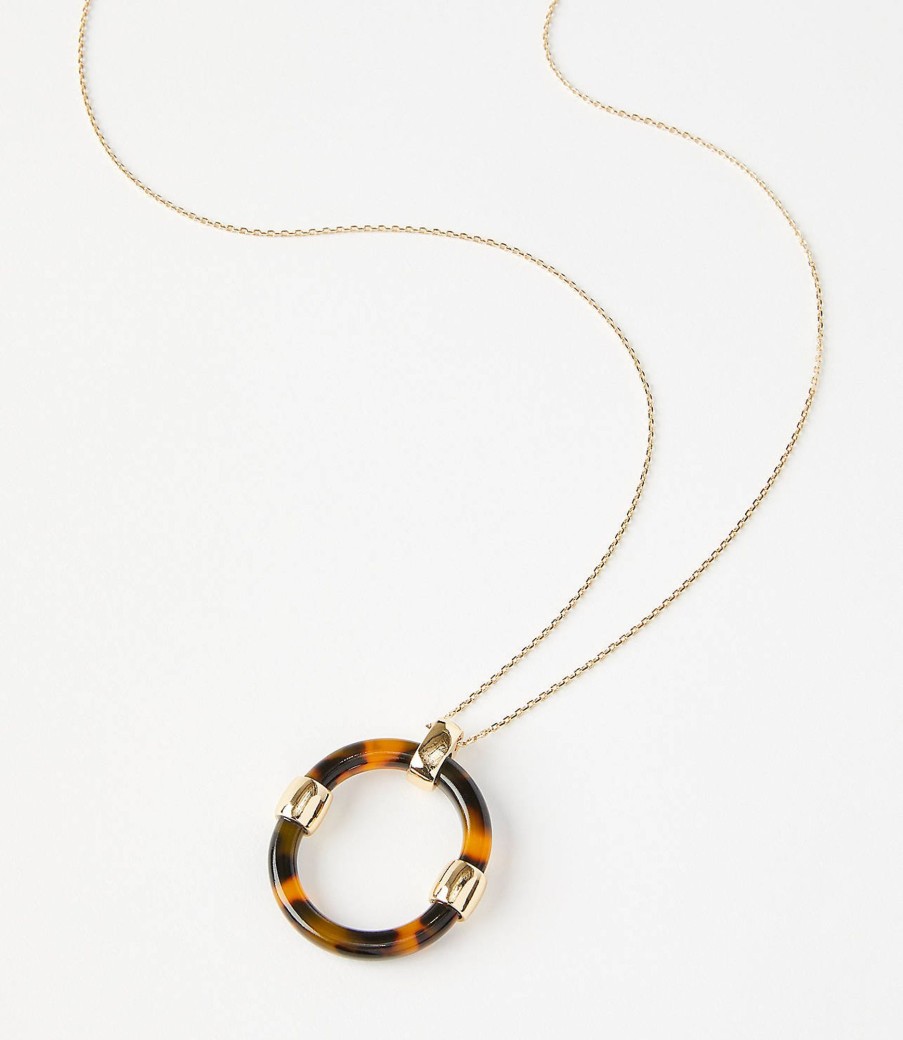 Accessories & Shoes Loft | Tortoiseshell Print Pendant Necklace Tortoise Brown