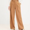 Clothing Loft | Peyton Trouser Pants In Heathered Brushed Flannel Desert Camel Heather