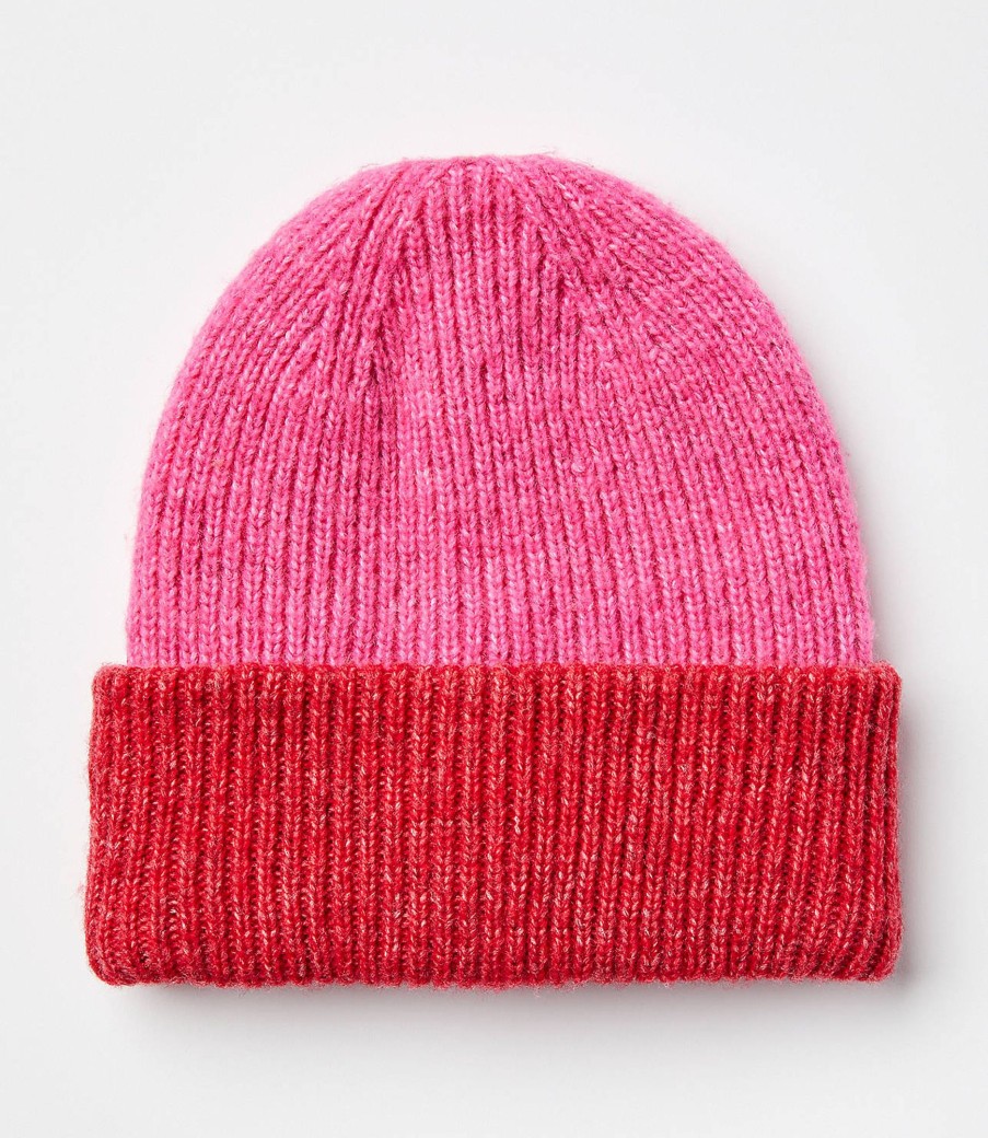 Accessories & Shoes Loft | Colorblock Ribbed Beanie Rosy Pink