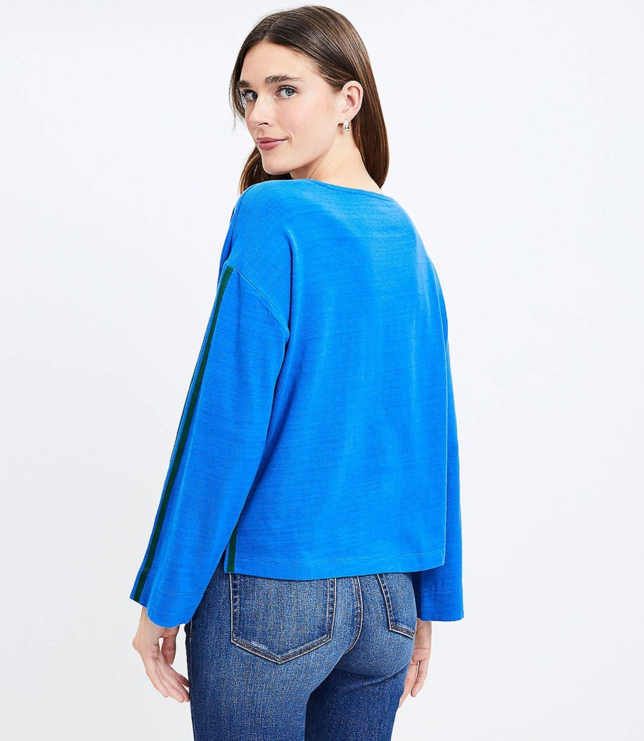 Clothing Loft | Wide Sleeve Boatneck Top Anika Blue