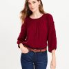 Clothing Loft | Clip Pleated Balloon Sleeve Top Magical Plum