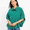 Accessories & Shoes Loft | Button Turtleneck Poncho Bright Kelly Green