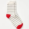 Accessories & Shoes Loft | Striped Cozy Crew Socks Whisper White