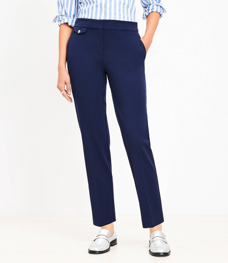 Clothing Loft | Button Pocket Riviera Slim Pants In Bi-Stretch Deep Space Blue