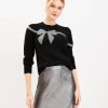 Clothing Loft | Shimmer Bow Sweater Black