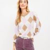 Clothing Loft | Argyle Sweater Sheer Violet