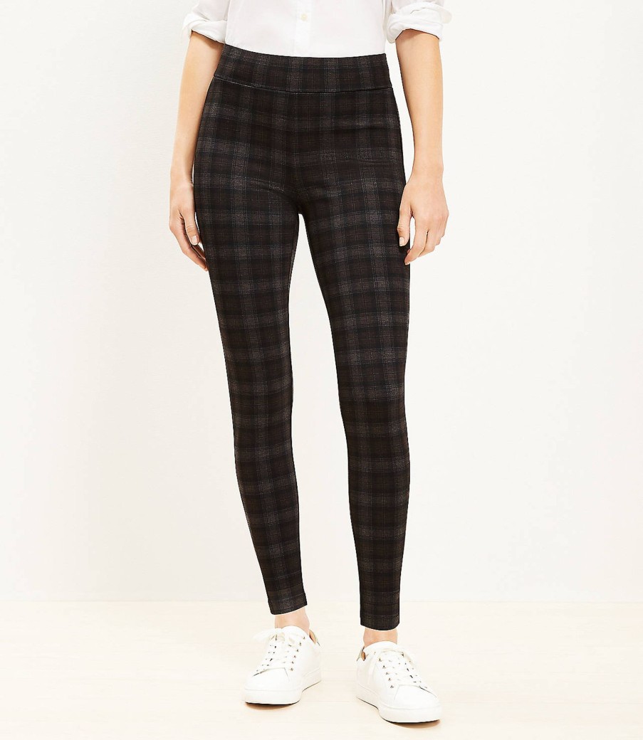 Clothing Loft | Plaid Ponte Leggings Black Multi