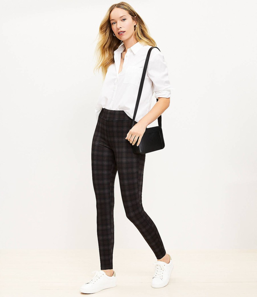 Clothing Loft | Plaid Ponte Leggings Black Multi