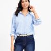 Clothing Loft | Striped Oversized Everyday Shirt Cornflower Blue