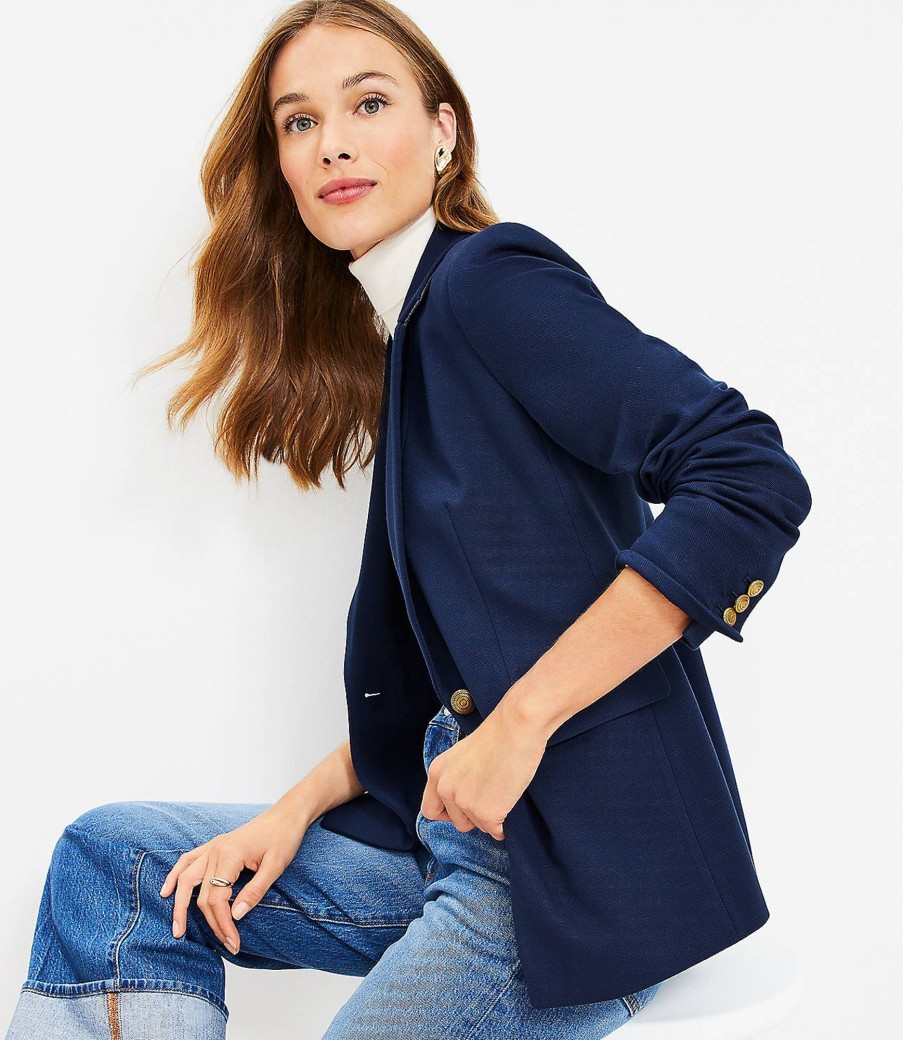 Clothing Loft | Knit Twill Modern Blazer Deep Space Blue