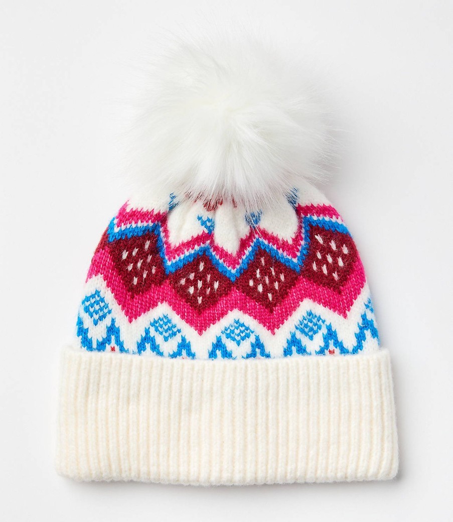 Accessories & Shoes Loft | Fair Isle Beanie Whisper White