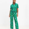 Clothing Loft | Holiday Kitten Pajama Set Bright Kelly Green