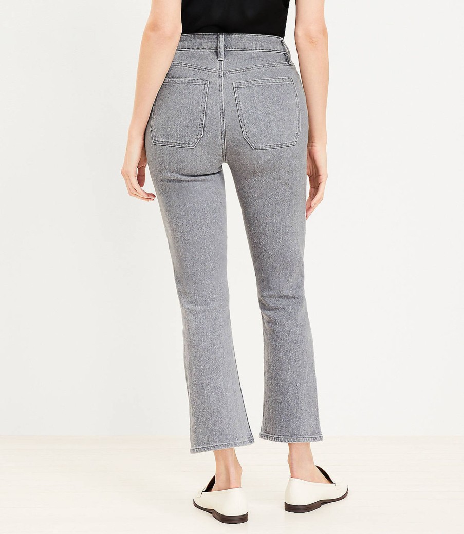 Clothing Loft | Curvy Patch Pocket High Rise Kick Crop Jeans In Grey