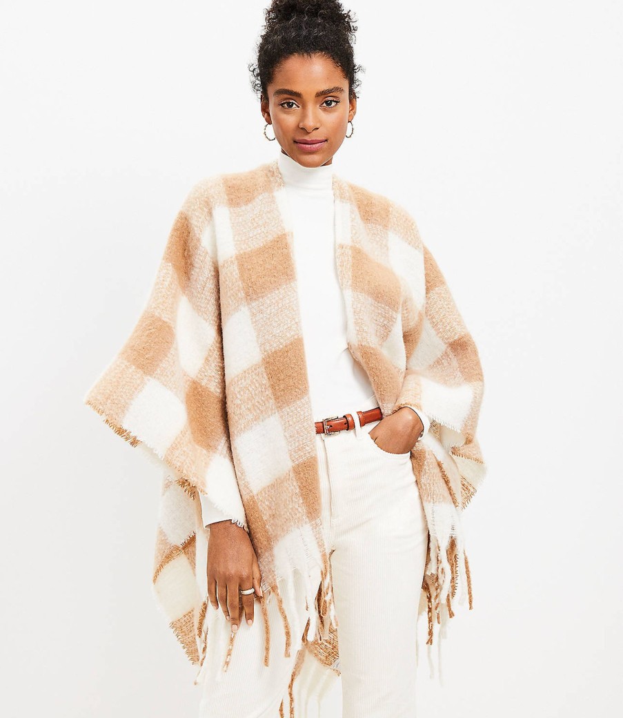 Accessories & Shoes Loft | Buffalo Check Wrap Perfect Camel