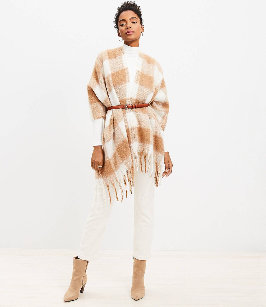 Accessories & Shoes Loft | Buffalo Check Wrap Perfect Camel