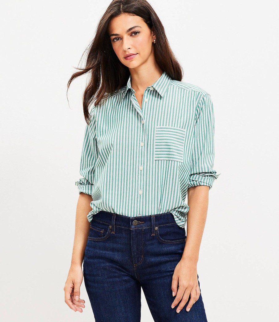 Clothing Loft | Striped Relaxed Everyday Shirt Fraser Green