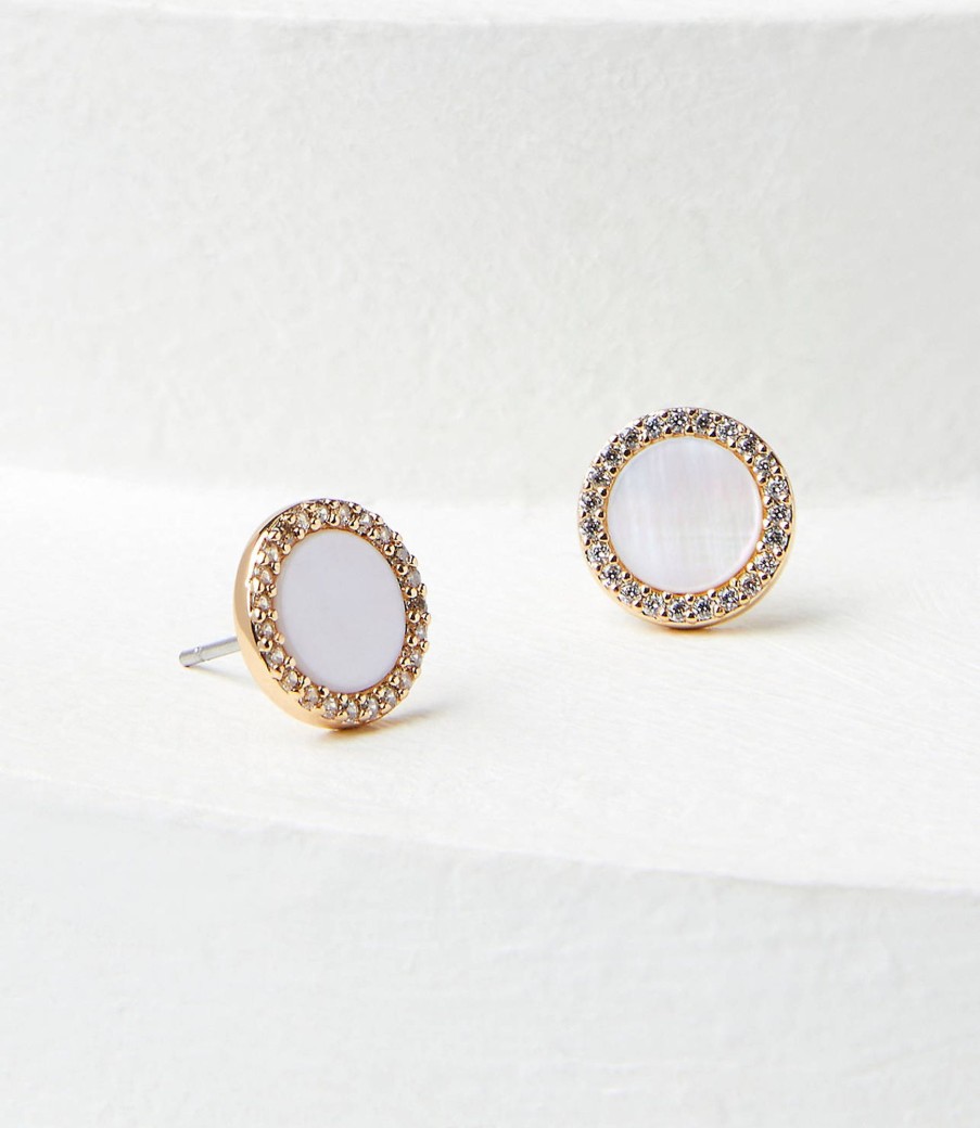 Accessories & Shoes Loft | Crystal Stud Earrings Mother Of Pearl