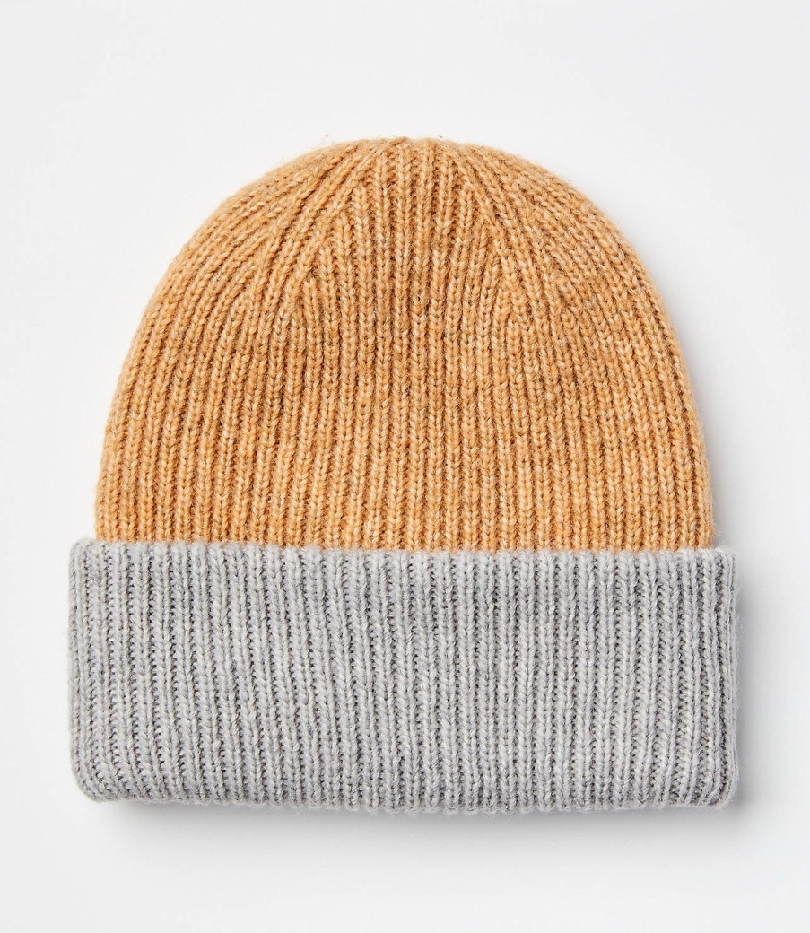 Accessories & Shoes Loft | Colorblock Ribbed Beanie Perfect Camel