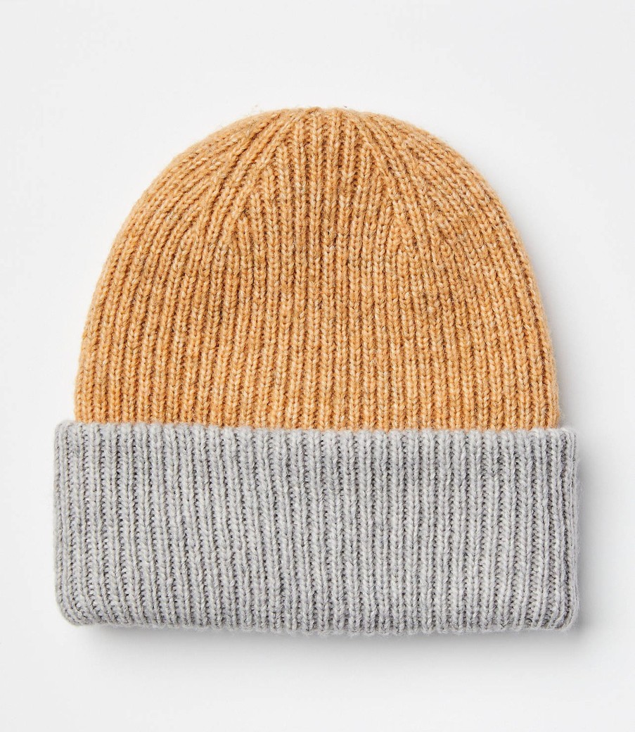 Clothing Loft | Colorblock Ribbed Beanie Perfect Camel