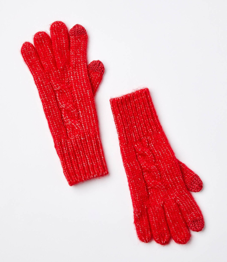 Accessories & Shoes Loft | Cable Gloves Tango Red