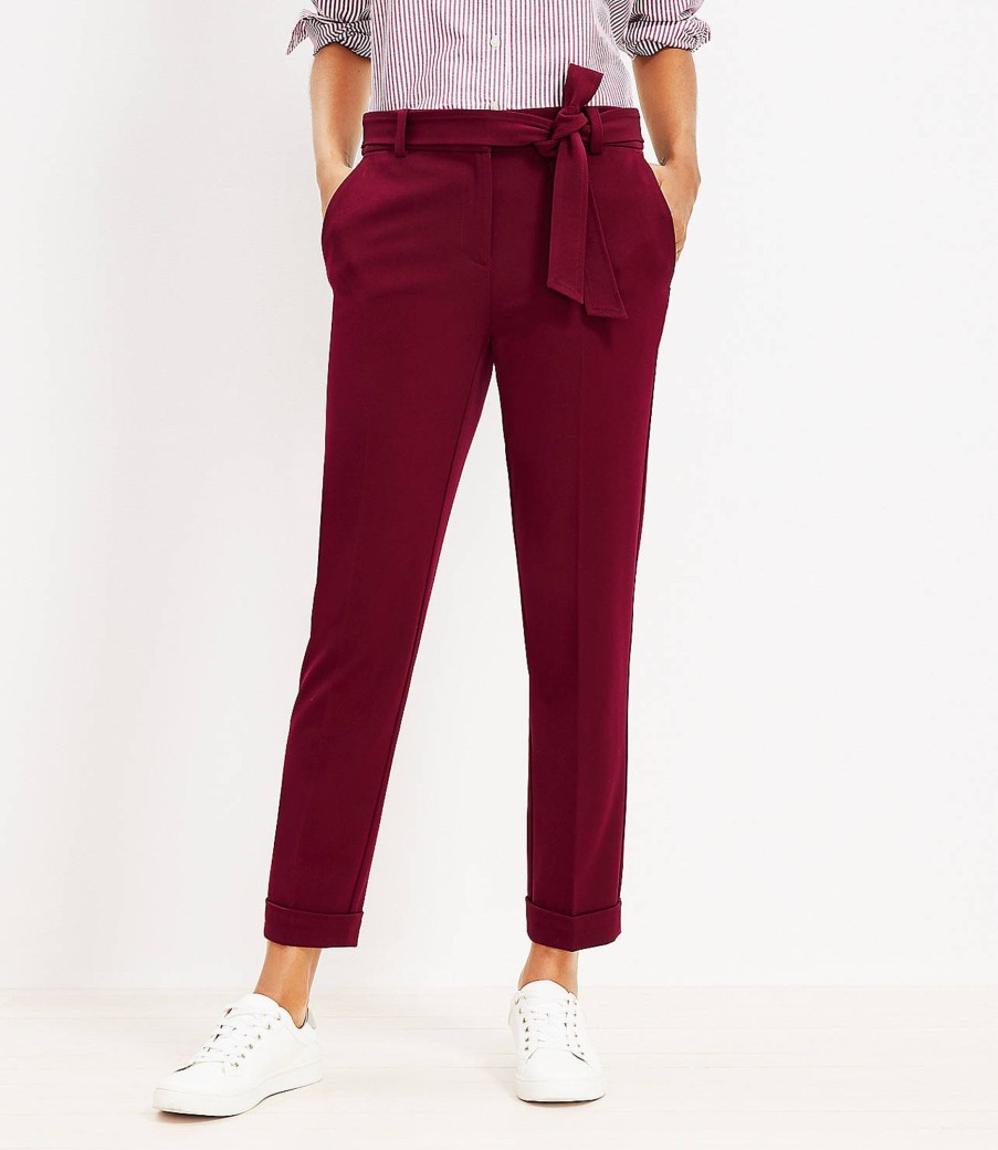 Clothing Loft | Devin Tie Waist Slim Pants Magical Plum