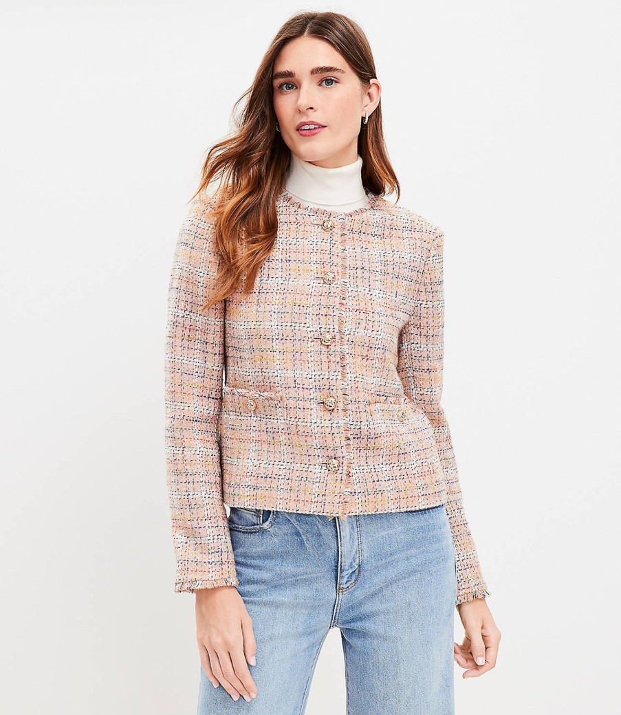 Clothing Loft | Sparkle Textured Tweed Jacket Neutral Multi