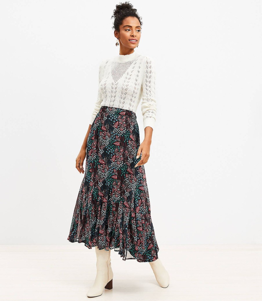 Clothing Loft | Garden Godet Maxi Skirt Black