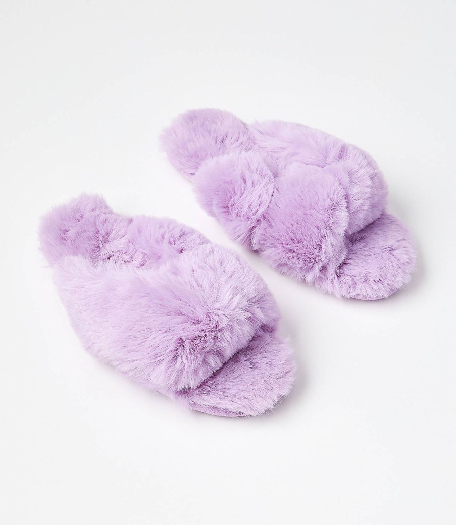 Accessories & Shoes Loft | Faux Fur Twist Slippers Pale Lilac