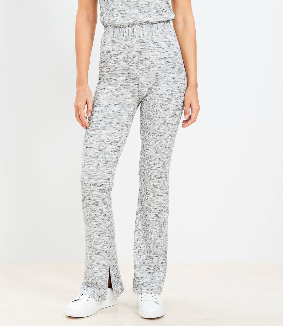 Clothing Loft | Lou & Grey Ribbed Flare Pants Light Cobblestone Heather