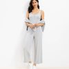 Clothing Loft | Lou & Grey Ribbed Wide Leg Pants Pebble Grey Heather