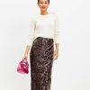 Clothing Loft | Sequin Wrap Midi Skirt Dark Brown