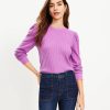 Clothing Loft | Brushed Waffle Puff Sleeve Top Orchid Grove