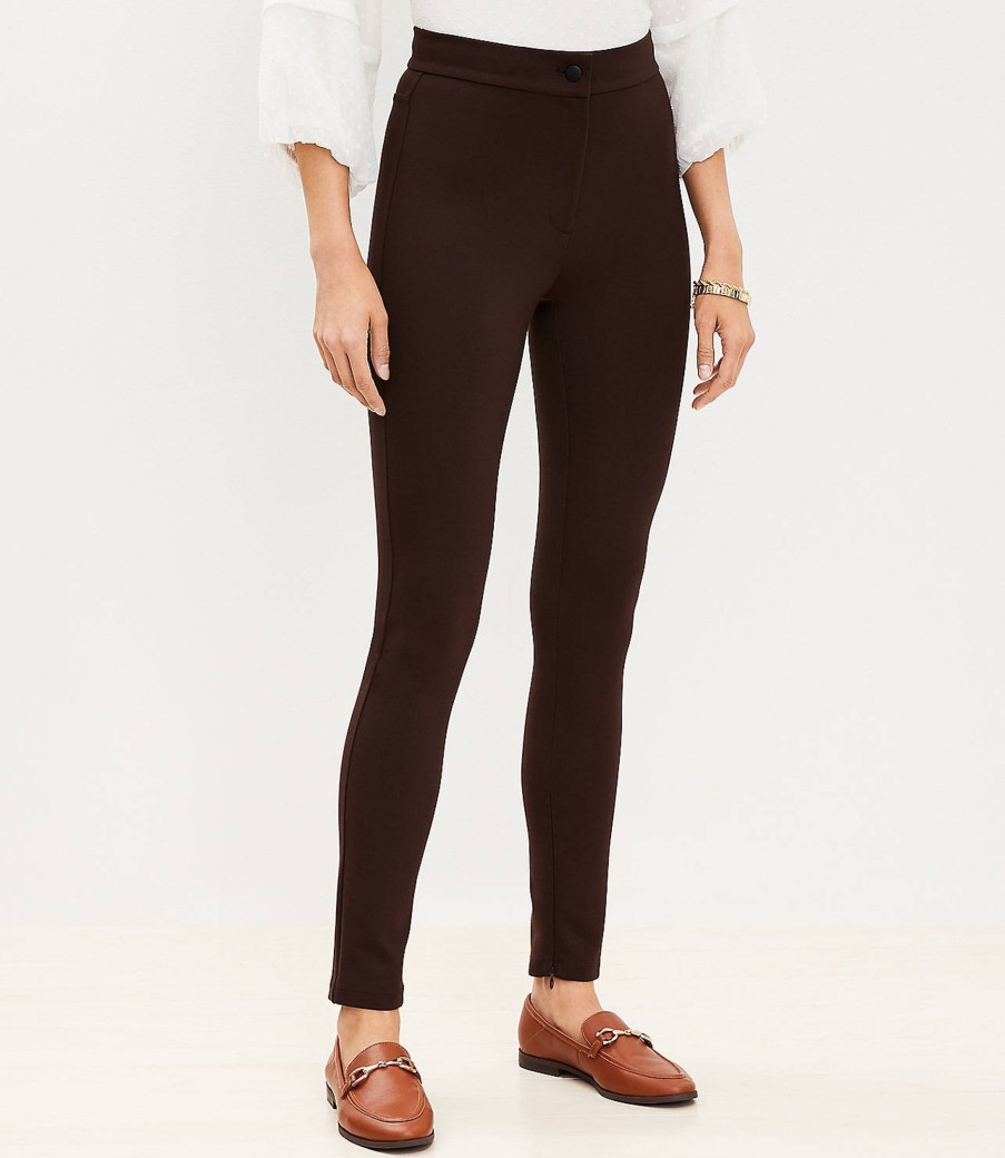 Clothing Loft | Ankle Zip Ponte Leggings Iced Espresso