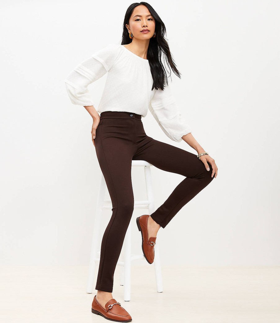 Clothing Loft | Ankle Zip Ponte Leggings Iced Espresso