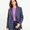 Clothing Loft | Houndstooth Structured Double Breasted Blazer Blue Dream