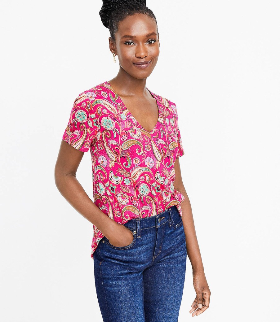 Clothing Loft | Paisley Everyday V-Neck Tee Granita