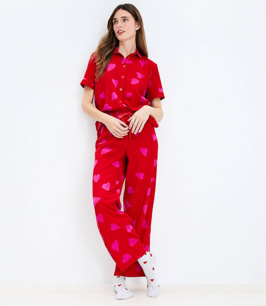 Clothing Loft | Heart Pajama Pants Tango Red