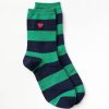 Accessories & Shoes Loft | Heart Stripe Crew Socks Deep Space Blue