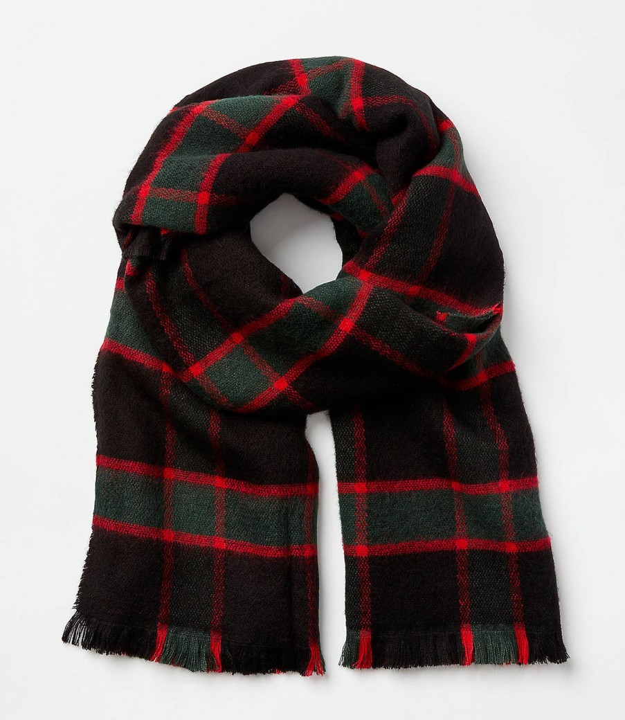 Accessories & Shoes Loft | Plaid Blanket Scarf Black