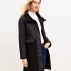 Clothing Loft | Shearling Mixed Media Coat Black