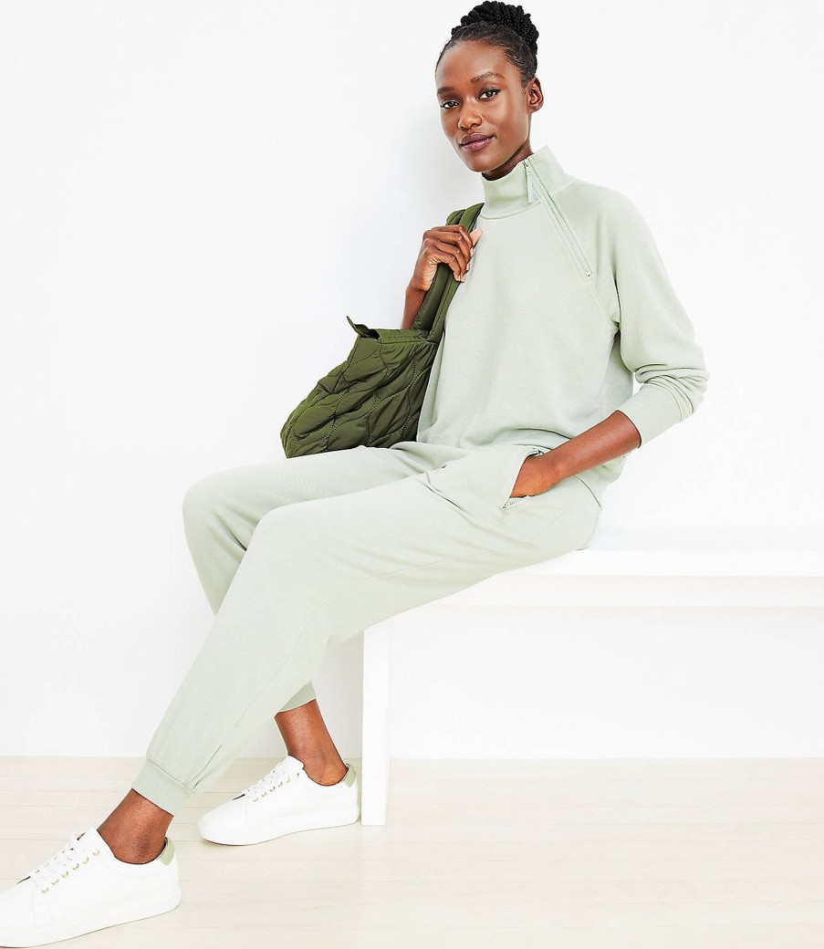 Clothing Loft | Lou & Grey Zip Pocket Cozy Cotton Joggers Pistachio Cream