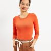 Clothing Loft | Long Sleeve Crew Neck Tee Toasted Orange