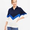 Clothing Loft | Lou & Grey Zig Zag Half Zip Tunic Sweater Deep Space Blue