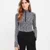 Clothing Loft | Lou & Grey Ribbed Zip Top Black/White Multi