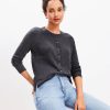 Clothing Loft | Crew Neck Cardigan Charcoal Grey Heather