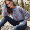 Clothing Loft | Fair Isle Stripe Everyday Sweater Brilliant Aqua