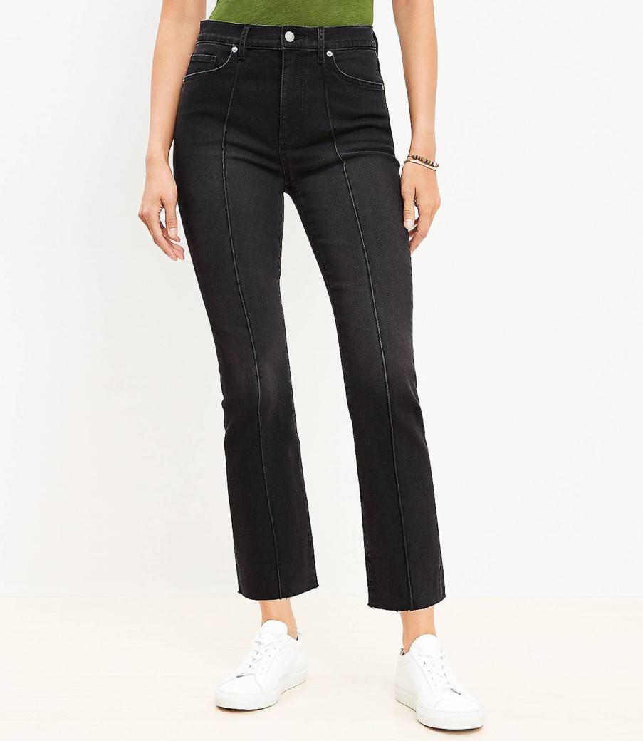 Clothing Loft | Pintucked Fresh Cut High Rise Kick Crop Jeans In Washed Black